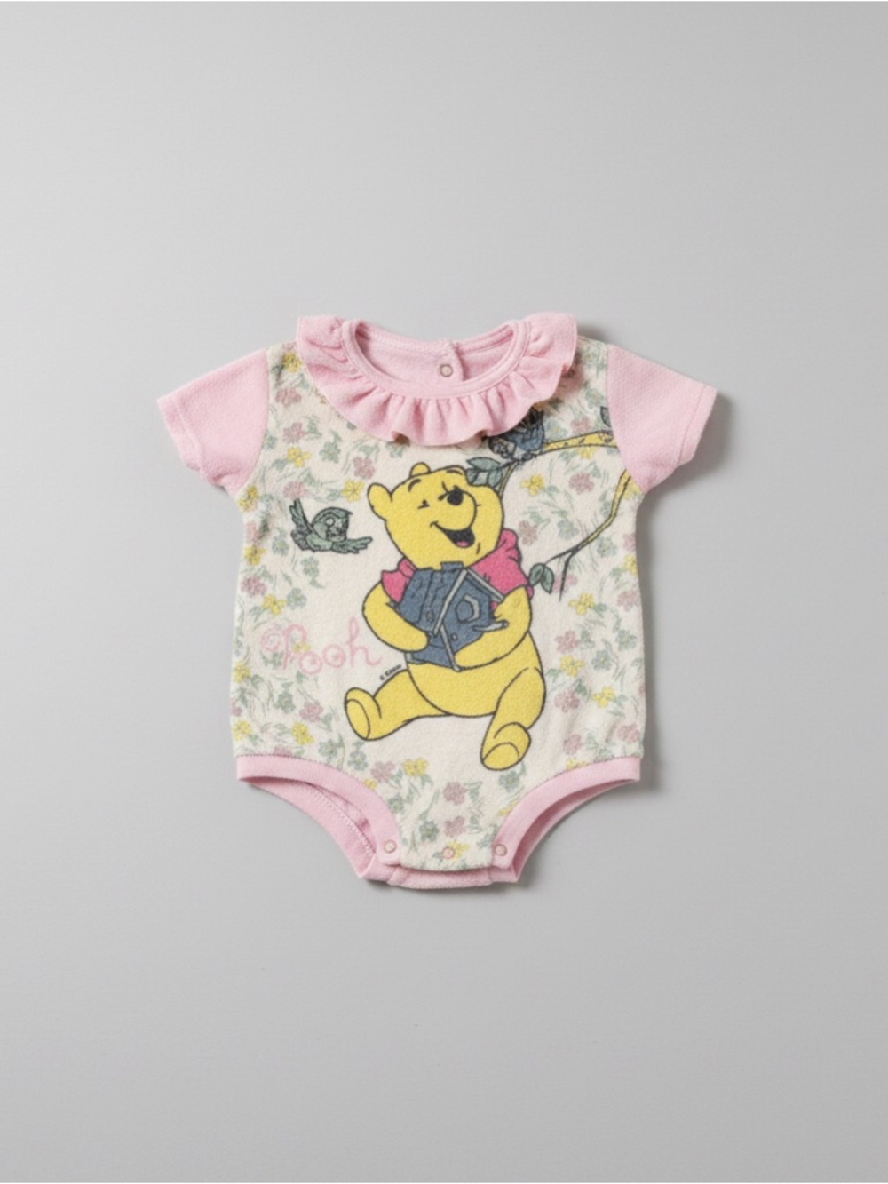 Winnie the Pooh Pink Ruffle Baby Onesie | Vintage | 6-9 Months | Disney